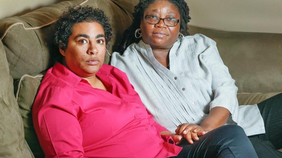 Tesa, left, and Lisa Hines are one of the couples who have played a key role in bringing scrutiny to DCF about anti-gay discrimination. Photographed at their west Wichita home on Thursday. (Dec. 10, 2015)