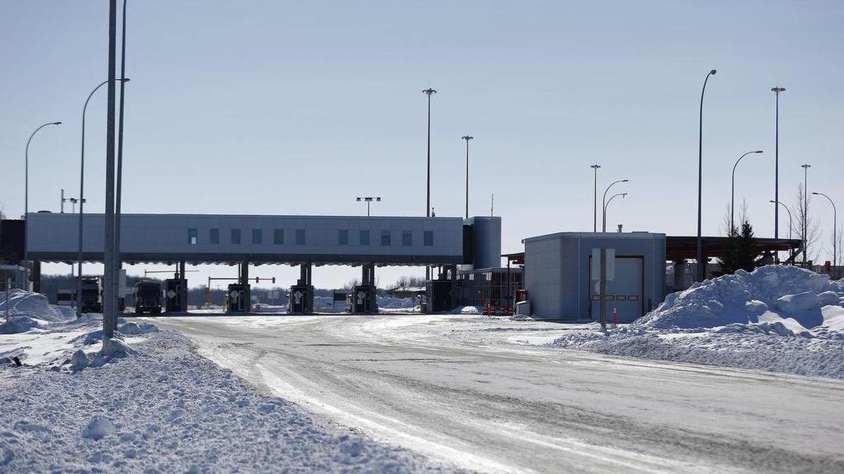This Feb. 9, 2017, file photo shows the Canada and United States border crossing near Emerson, Manitoba.