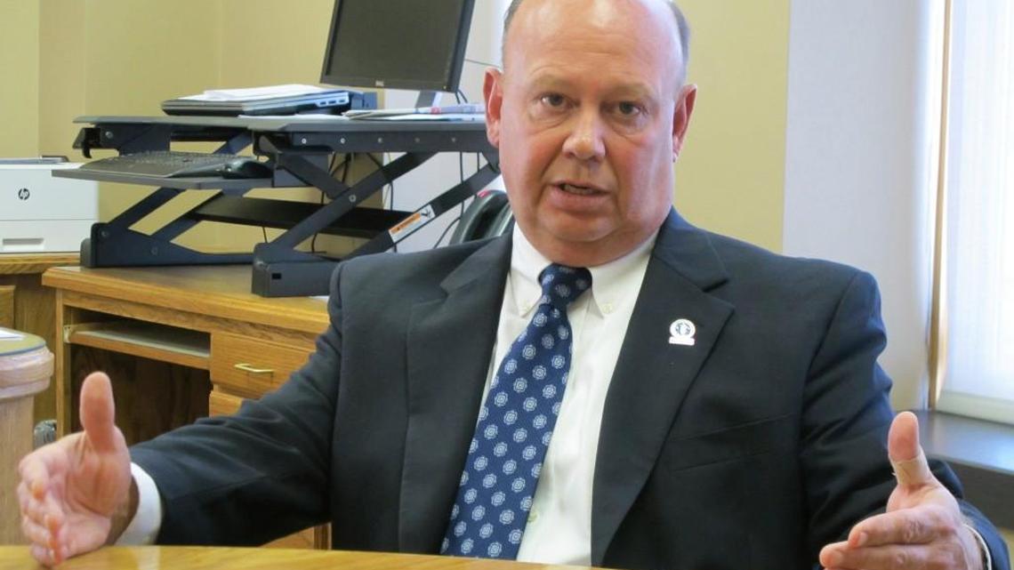 Kansas Corrections Secretary Joe Norwood answers questions from The Associated Press during an interview in Topeka on Sept. 7. Norwood says he doesn't see connections between a recent riot at a prison in Norton and earlier disturbances at a prison in El Dorado.