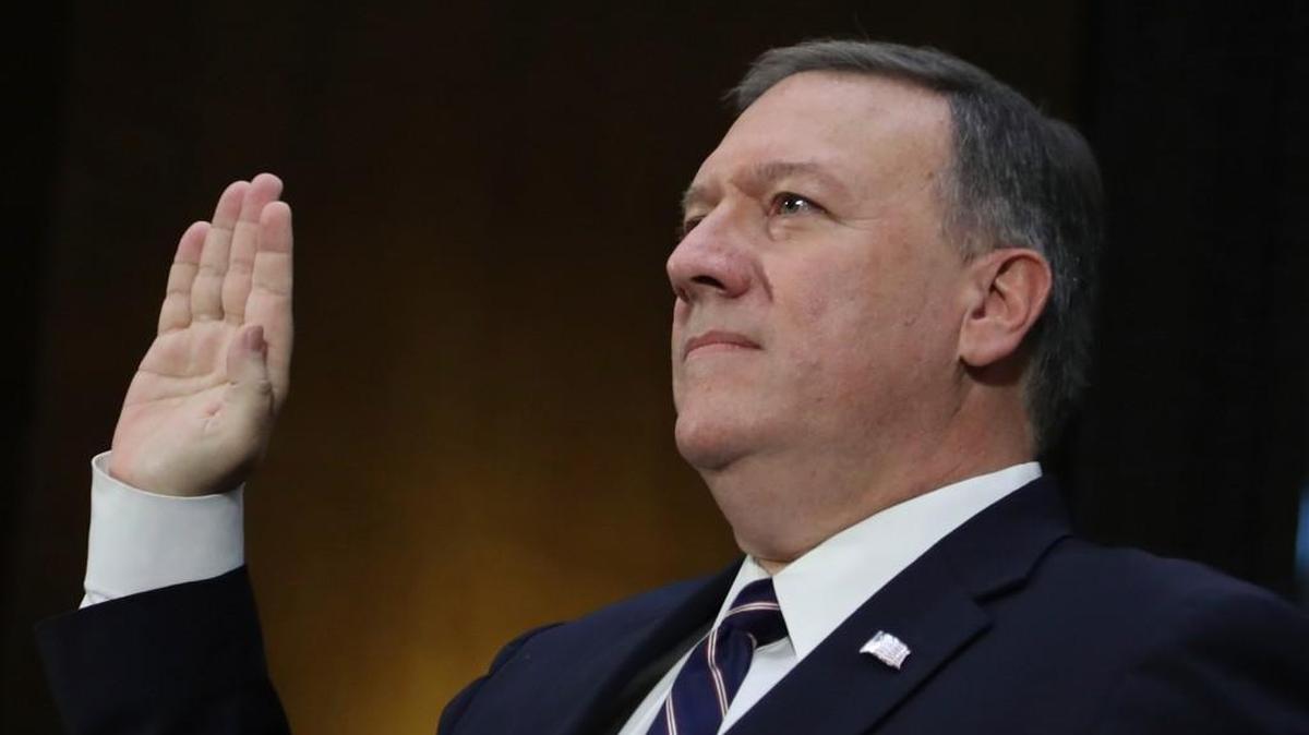 CIA director-designate Rep. Mike Pompeo, R-Kan., is sworn in Thursday on Capitol Hill in Washington prior to testifying at his confirmation hearing before the Senate Intelligence Committee.
