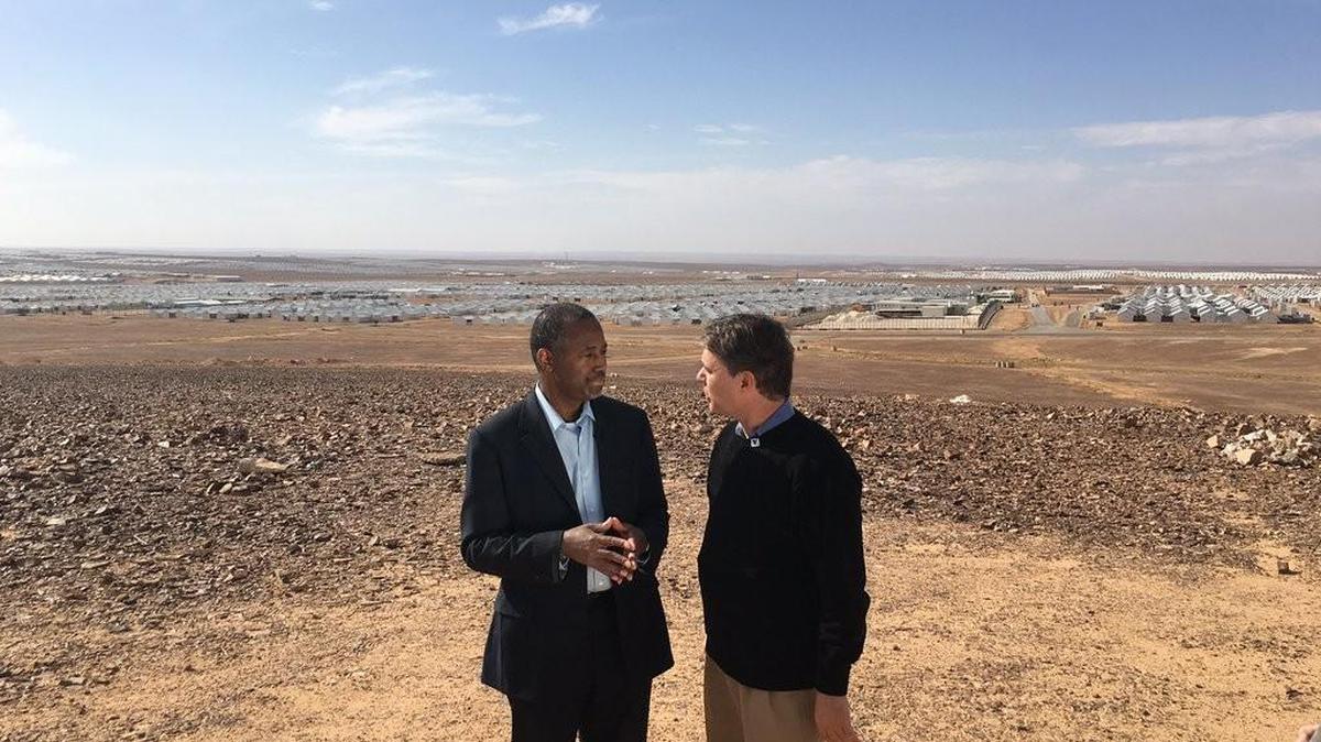 Lt. Gov. Jeff Colyer, right, tweeted this photo with the following caption: “Proud to accompany @RealBenCarson as he visited Syrian refugees at camps along the Jordan/Syrian border #ksleg.”