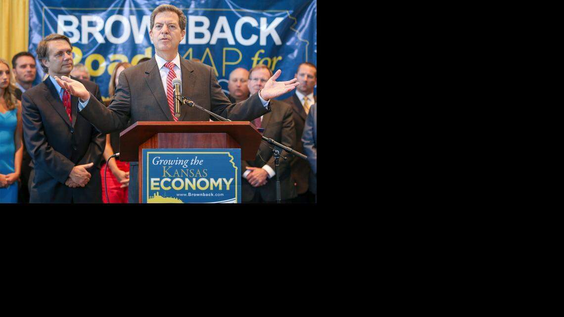 
Gov. Sam Brownback addresses the crowd at the National Center for Aviation Training in August. He was unveiling a plan to grow the Kansas economy under his “Road Map for Kansas.” 
