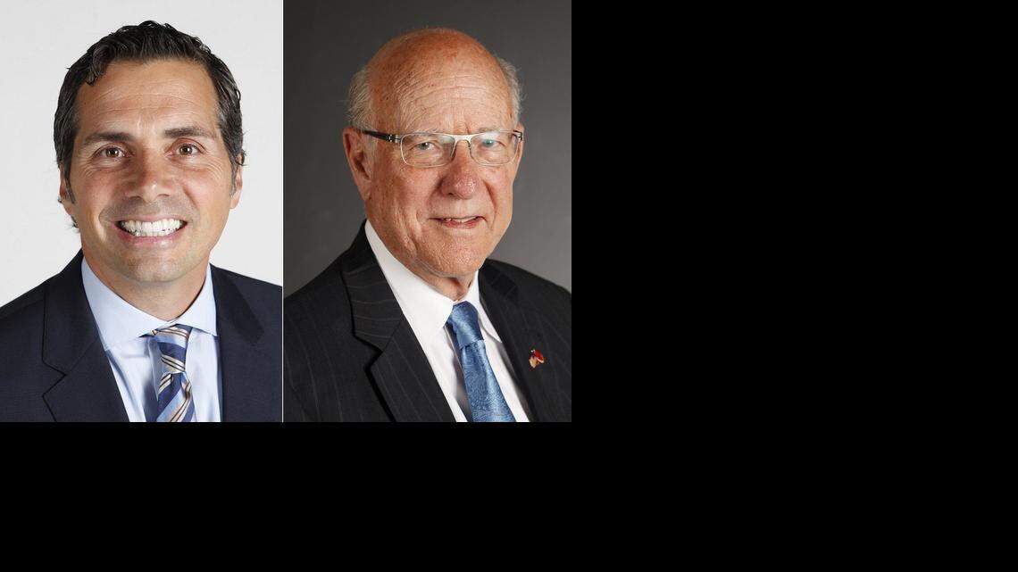 
Greg Orman, left, and Sen. Pat Roberts are candidates for U.S. Senate.
