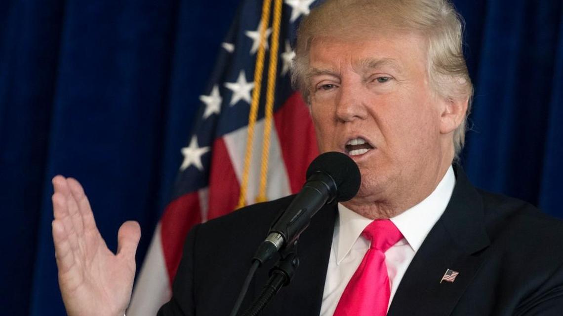 Republican presidential candidate Donald Trump speaks during a news conference in July in Doral, Fla.