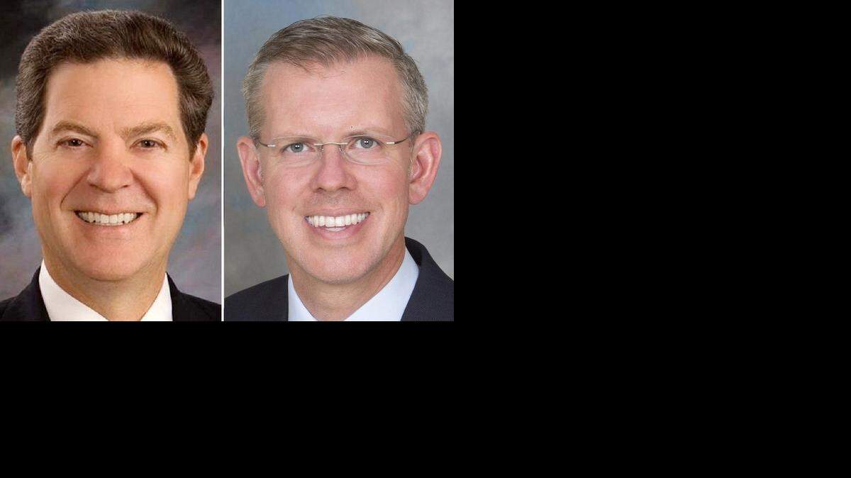 
The campaign of Gov. Sam Brownback, left, disputes a SurveyUSA poll showing Democratic challenger Paul Davis ahead. 

