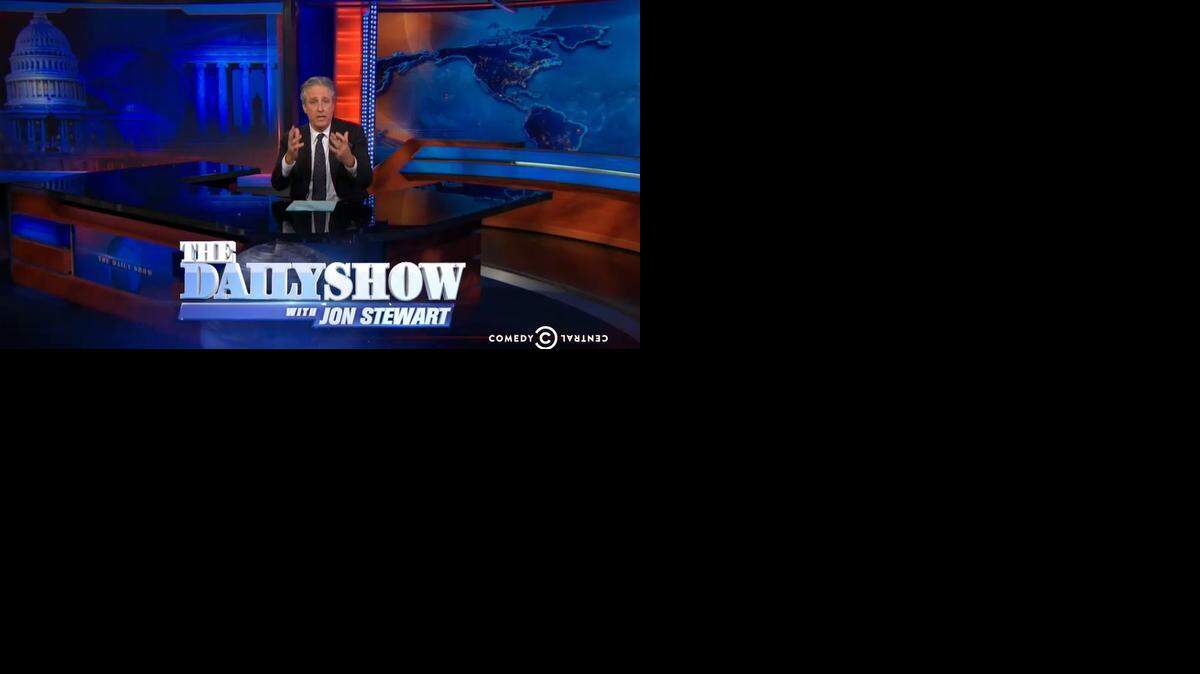 
A screenshot from Thursday night’s “The Daily Show With Jon Stewart.”
