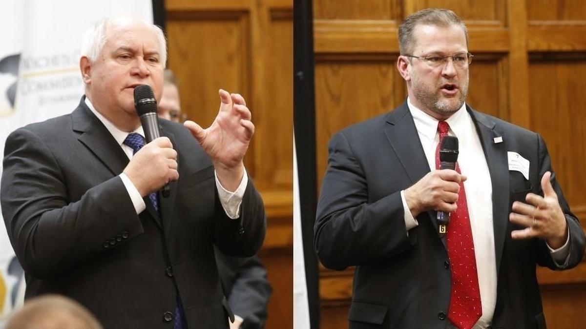Candidates for the 4th District congressional seat Ron Estes and James Thompson.