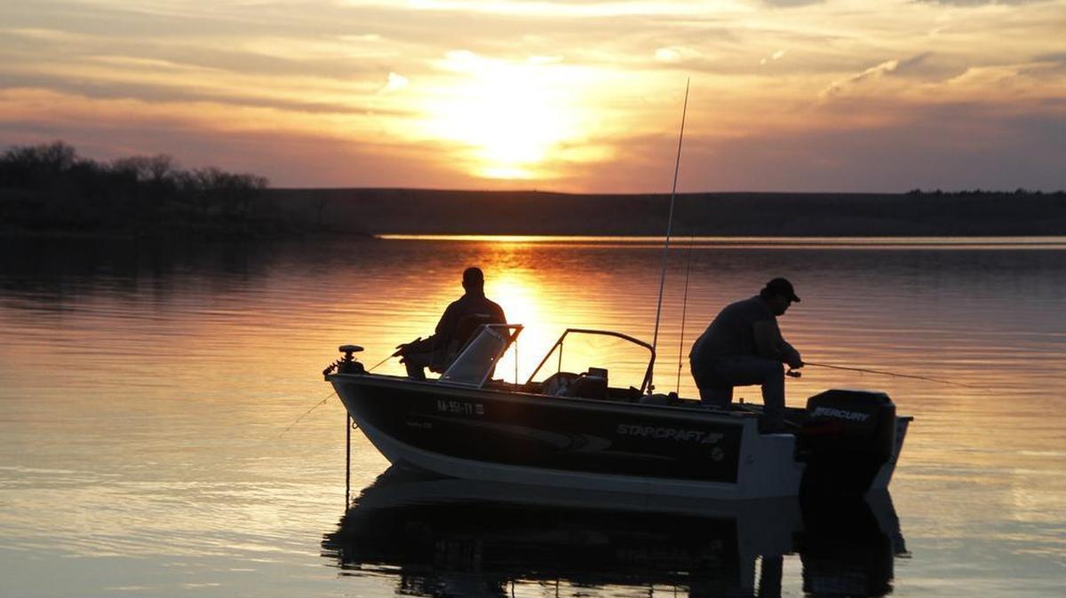 Anglers fish at Kanopolis Reservoir (March 2015)