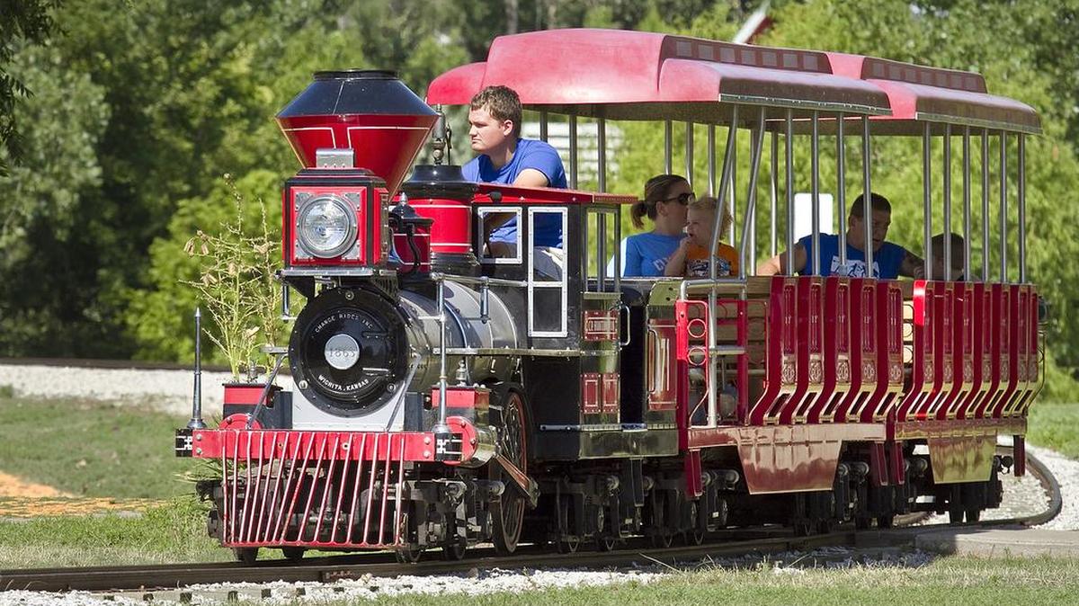 
A family takes a ride on the half-size vintage train at O.J. Watson Park in 2013.
