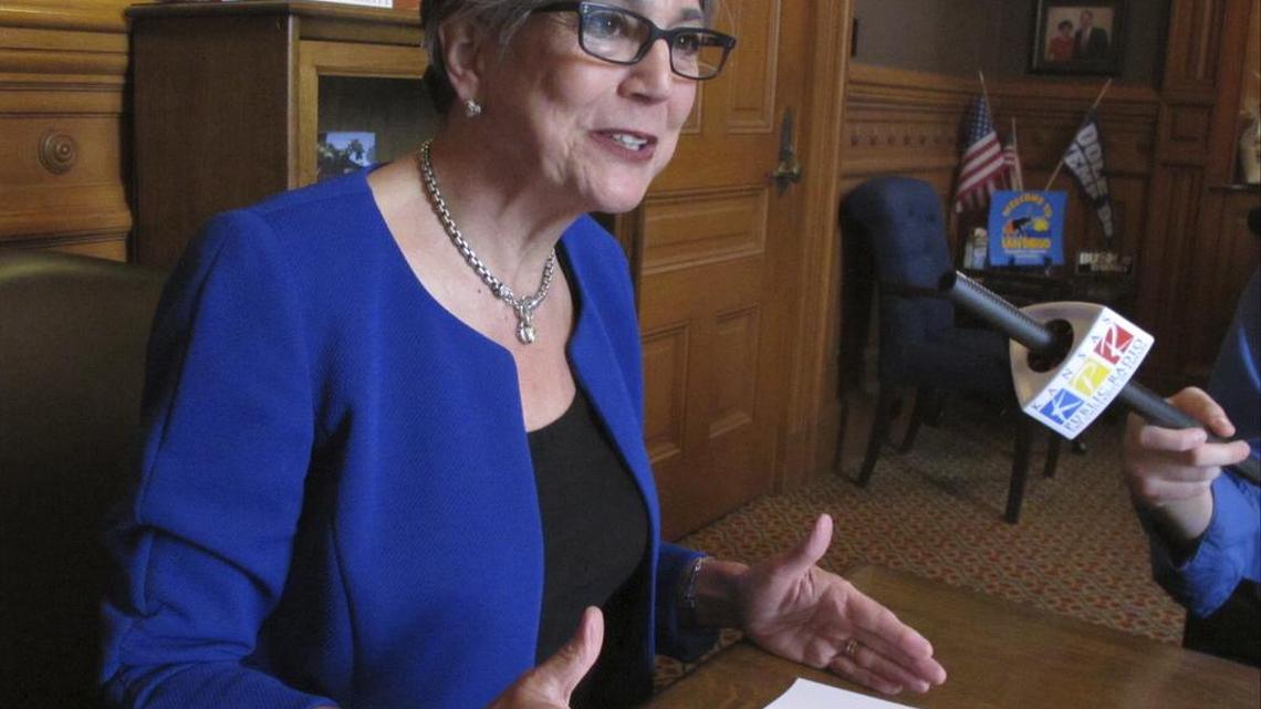 Kansas Senate President Susan Wagle, R-Wichita, answers questions Wednesday about a new campaign platform unveiled by GOP senators and Senate candidates.