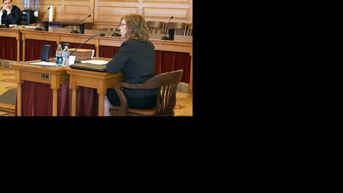 
Kathryn Gardner appears before the Kansas Senate Judiciary Committee last week for a hearing on her nomination by Gov. Sam Brownback to the state appeals court. 
