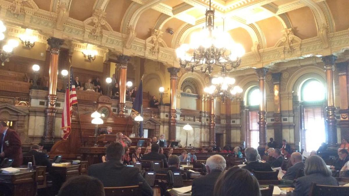 The Kansas Senate listens to a Democratic proposal on income taxes during a meeting on Thursday.