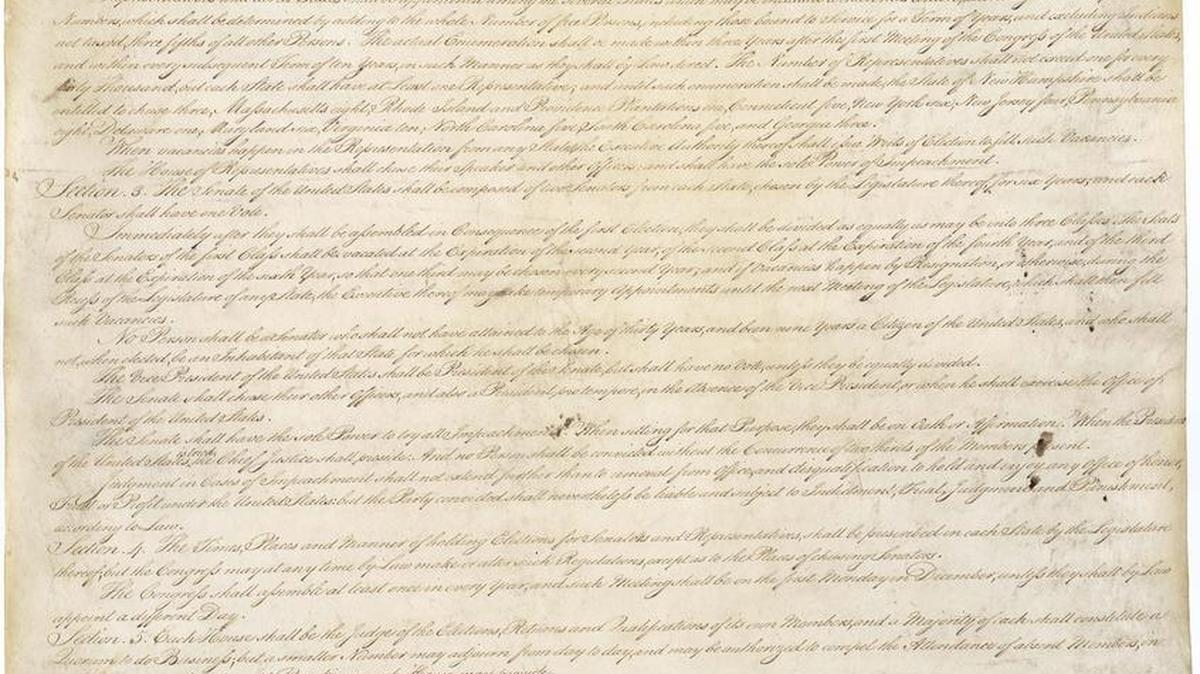 The first page of the U.S. Constitution