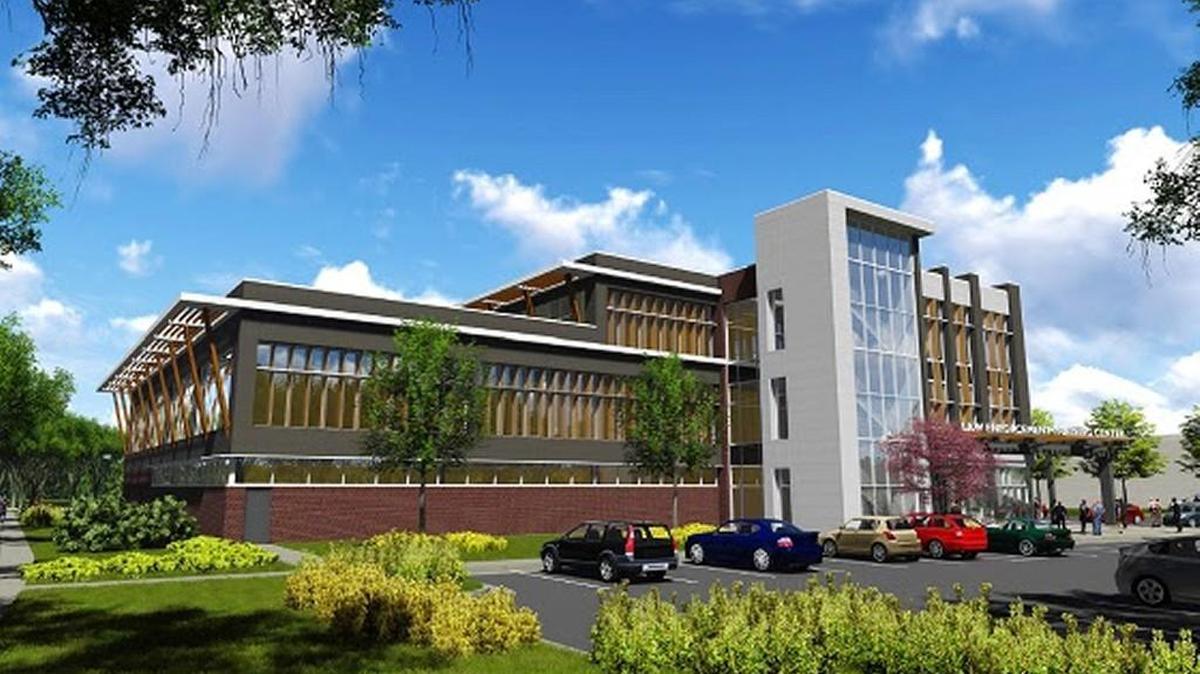 An artist’s illustration of a new law enforcement training center on WSU’s Innovation Campus.