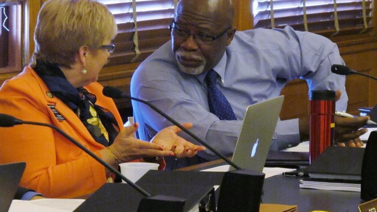 Rep. Willie Dove, right, of Bonner Springs, with Rep. Susan Concannon in a photo from 2013.