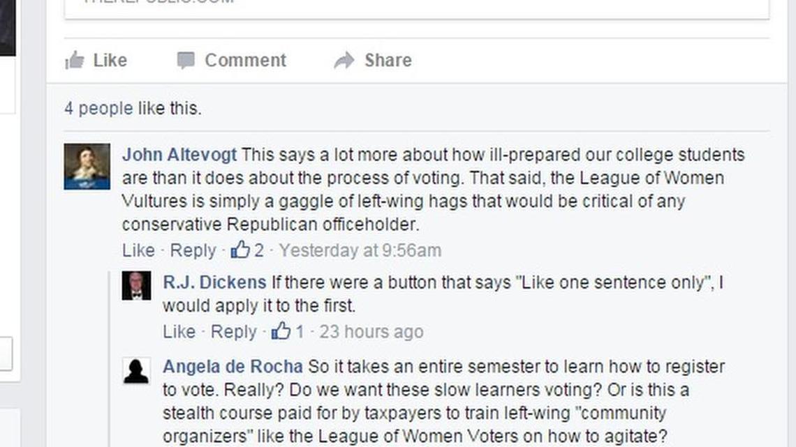 Screenshot of John Hanna’s Facebook page