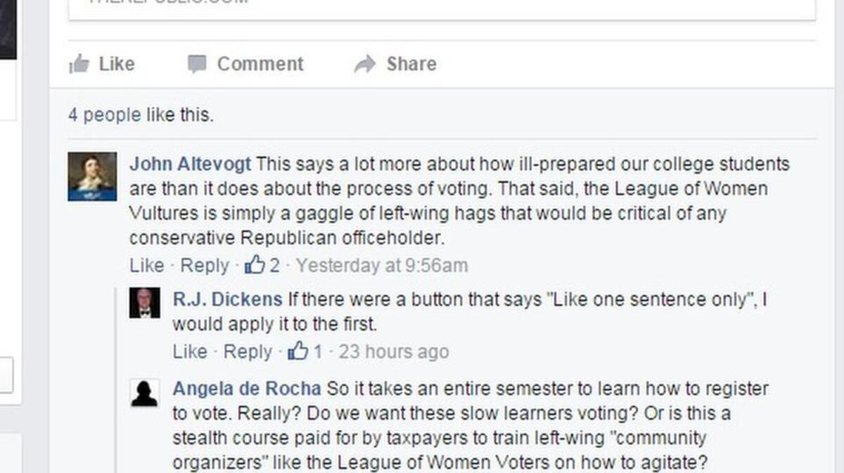 Screenshot of John Hanna’s Facebook page