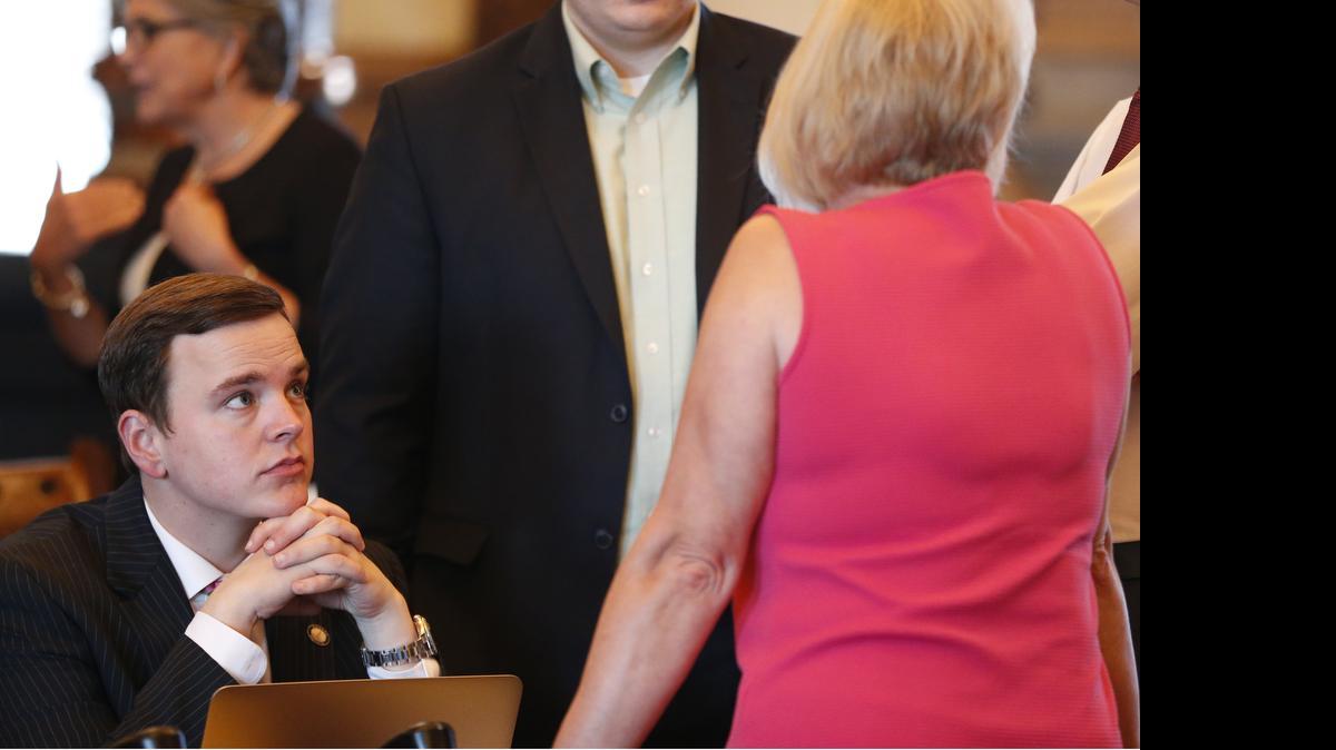 
Wichita Sen. Michael O'Donnell voted for the tax bill passed by the Senate despite not supporting it. (June 8, 2015)
