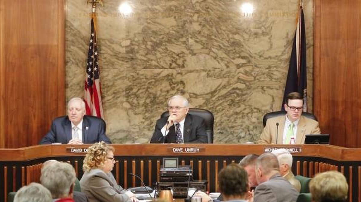 Members of the Sedgwick County Commission, from left: Richard Ranzau, David Dennis, Dave Unruh, Michael O’Donnell and Jim Howell.