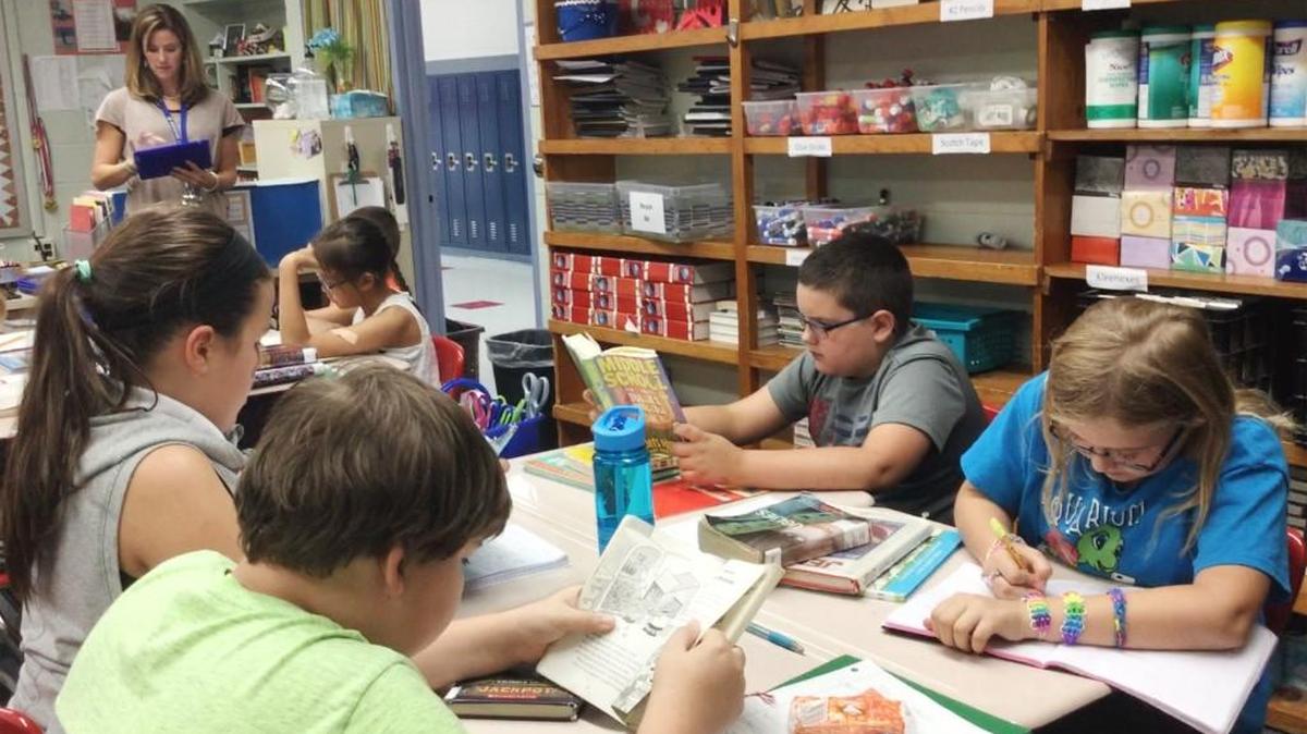 Students at Challenger Intermediate School in Goddard work on school work. The school was named a Blue Ribbon School in 2016. The are one of 279 schools to be recognized as such.