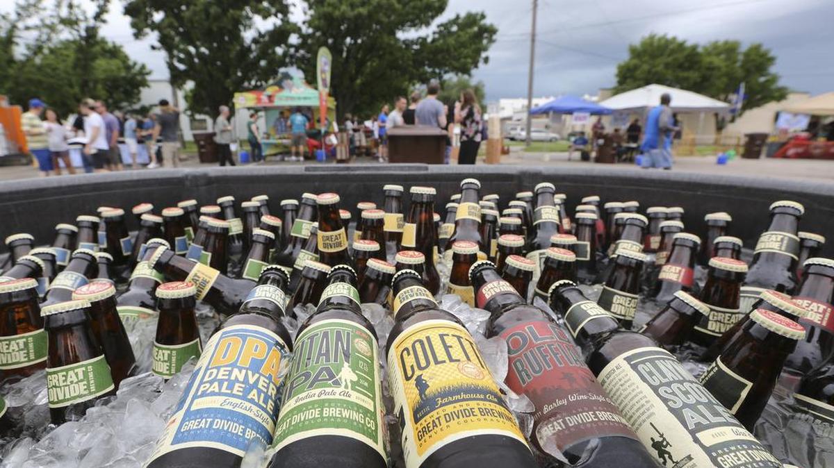 People attend the Wichita Craft Beer and Food Fest in Delano in 2015.