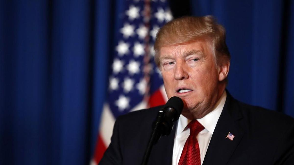 President Donald Trump speaks at Mar-a-Lago in Palm Beach, Fla., on Thursday after the U.S. fired a barrage of cruise missiles into Syria in retaliation for this week’s gruesome chemical weapons attack against civilians.