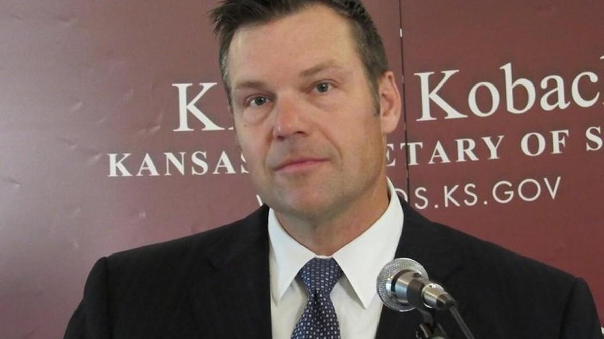 Kansas Secretary of State Kris Kobach.