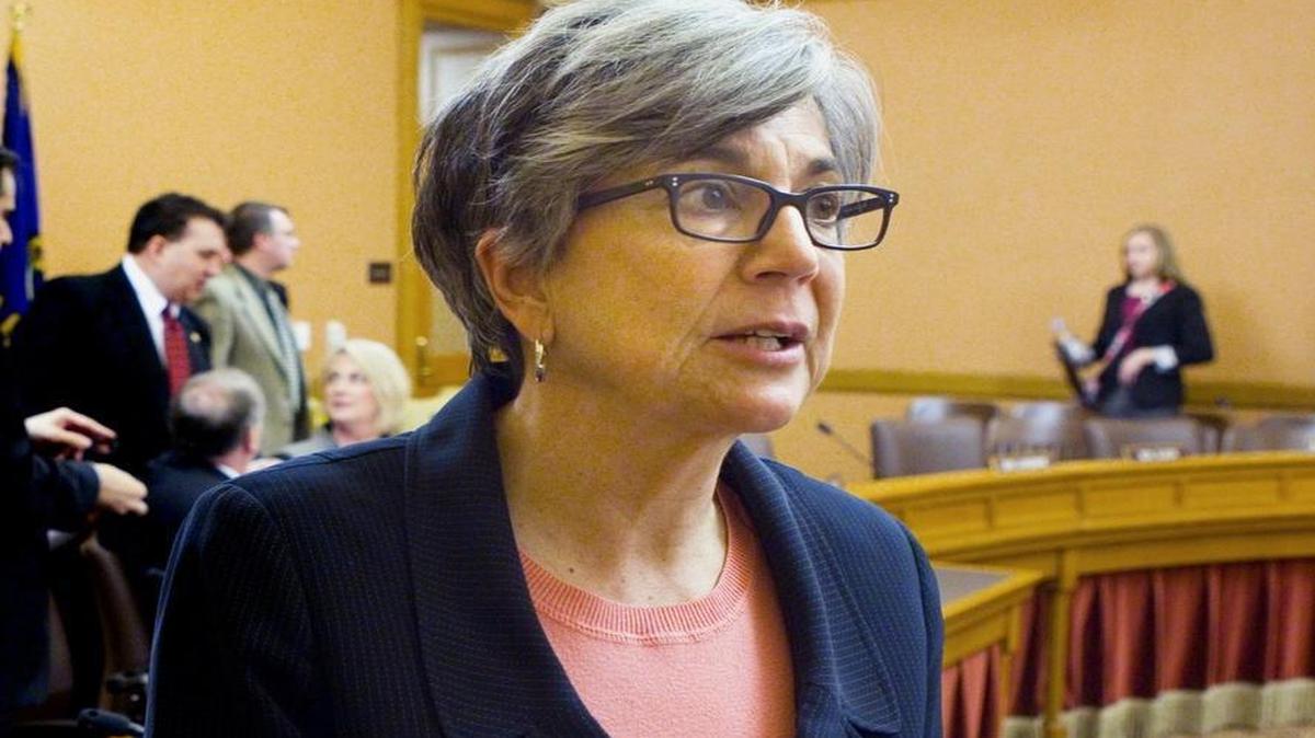 Senate President Susan Wagle, R-Wichita, speaks after a meeting of the Senate Commerce Committee. (March 19, 2015)
