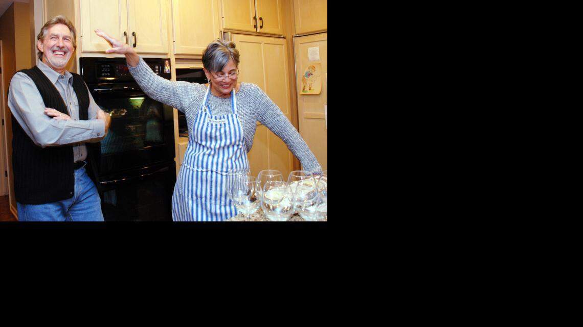 
State Senate President Susan Wagle jokes with her husband, Tom, before a family dinner in their Wichita home.
