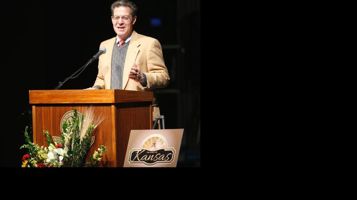 
Kansas Gov. Sam Brownback speaks during a prayer service Sunday at Newman University. The service was part of several events for Brownback leading up to his inauguration ceremony in Topeka on Monday. (Jan. 11, 2015)
