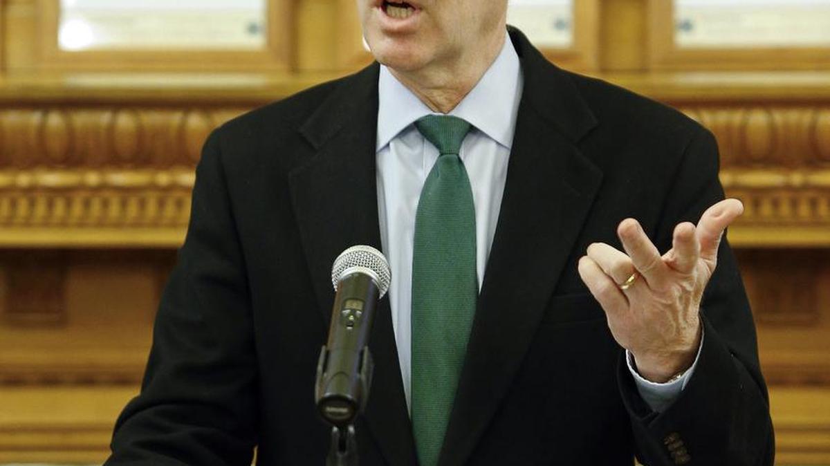 Kansas Gov. Brownback talks during a news conference last week at the Kansas Statehouse in Topeka. (Feb. 25, 2016)