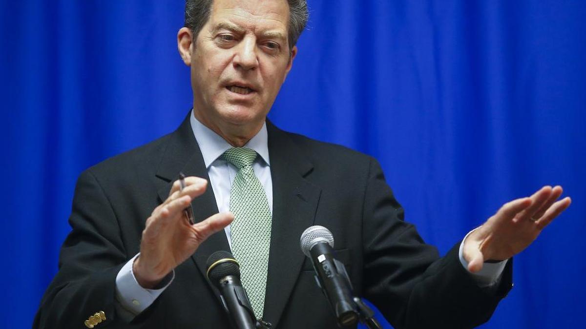 
Kansas Gov. Sam Brownback at the Kansas Statehouse in Topeka. (June 16, 2015)
