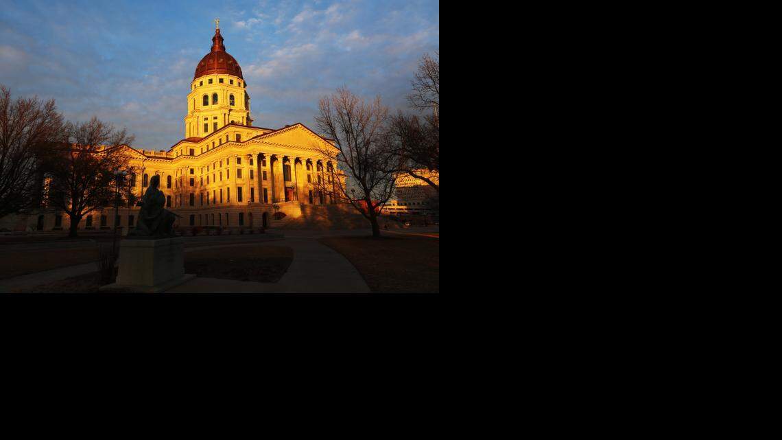 
The Kansas Statehouse is bathed in late afternoon light. (January 22, 2014)
