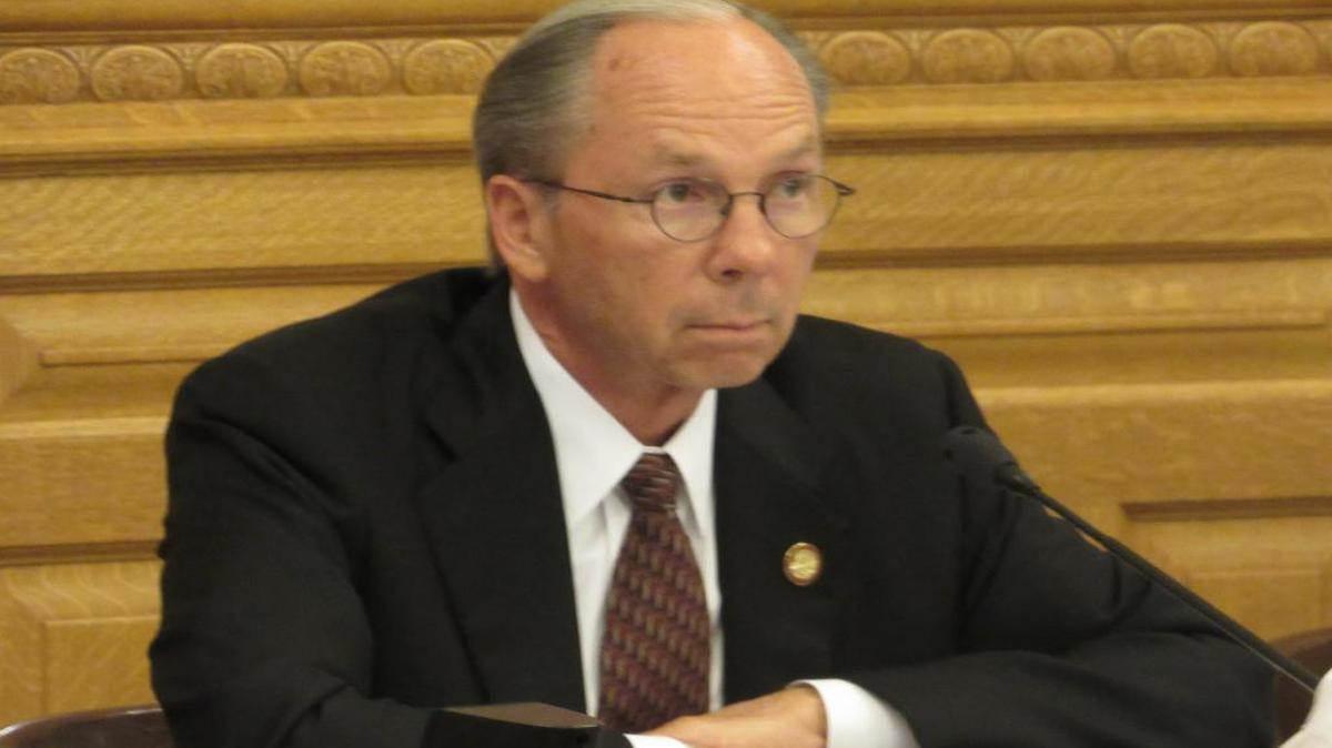 
Rep. Marvin Kleeb, R-Overland Park, presides over a hearing on a proposed sales tax increase. Kleeb says the measure would put money into state coffers immediately. 
