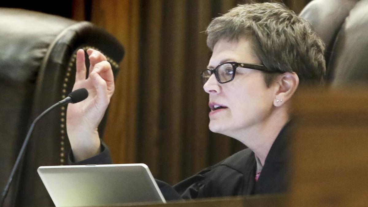 Kansas Supreme Court Justice Carol Beier, shown here in 2014, is one of five justices facing a retention vote.