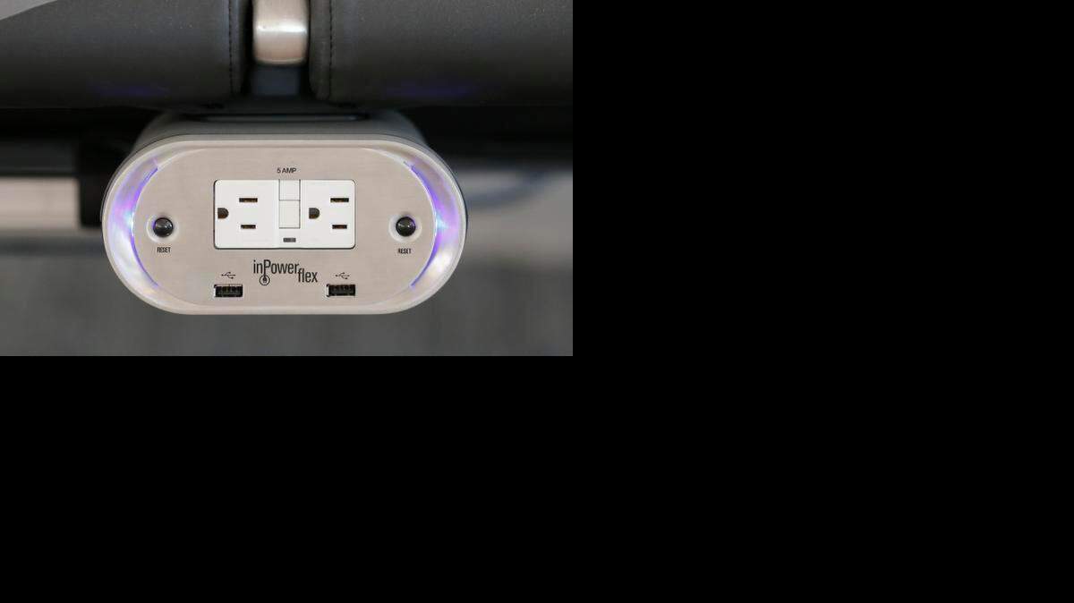 Every seat at every gate at Wichita’s new Dwight D. Eisenhower National Airport is equipped with power outlets. (April 9, 2015) The FCC issued tips for travelers to avoid becoming a juice jacking victim.