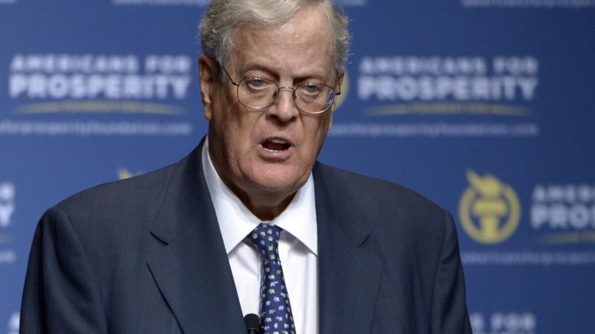 Americans for Prosperity Foundation chairman David Koch speaks in Orlando, Fla., in 2014.