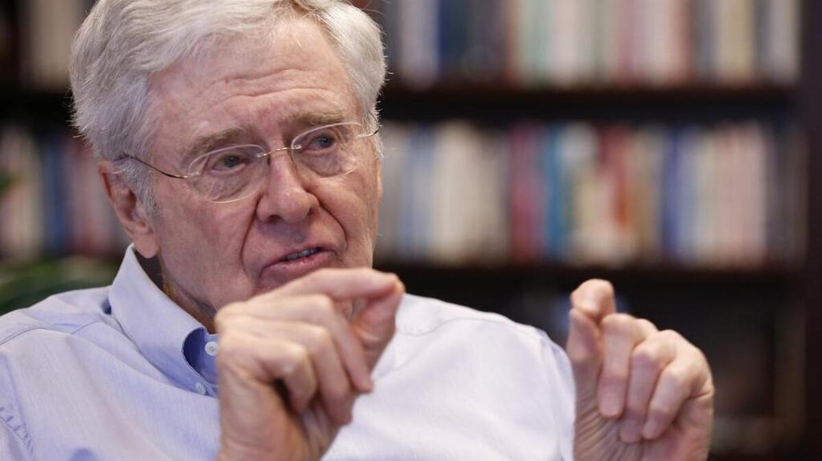 Charles Koch responds to questions during an interview October 19, 2015. (October 19, 2015)