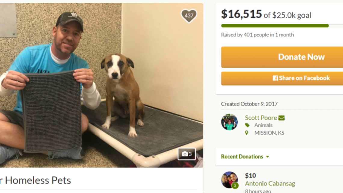 He wanted to buy enough beds for Kansas’ shelter animals. Now, his goal is even bigger.