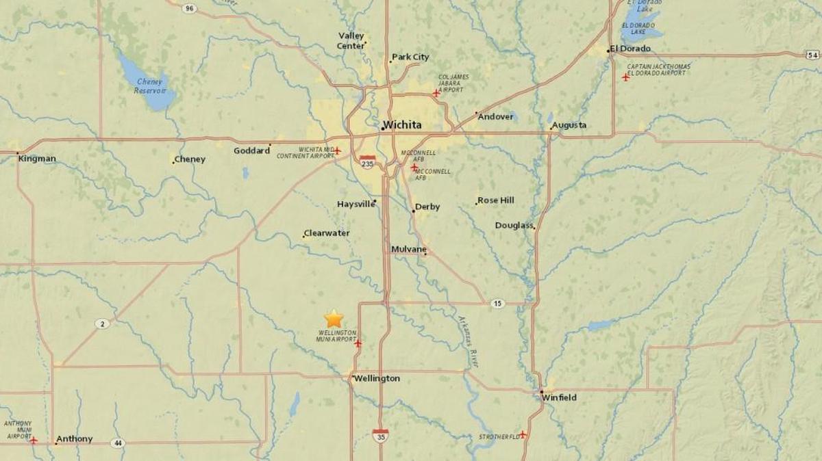 An earthquake shook south of Wichita on Monday.