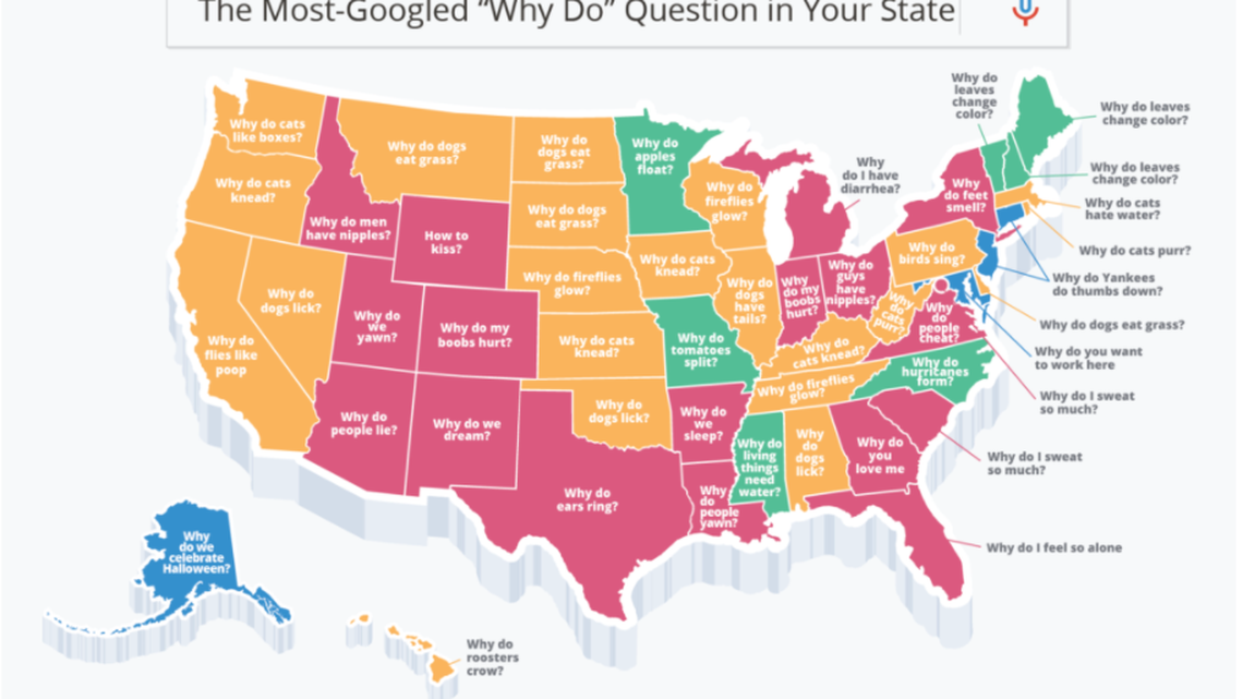 The AT&T retailer compiled each state’s most-asked questions using Google Trends.