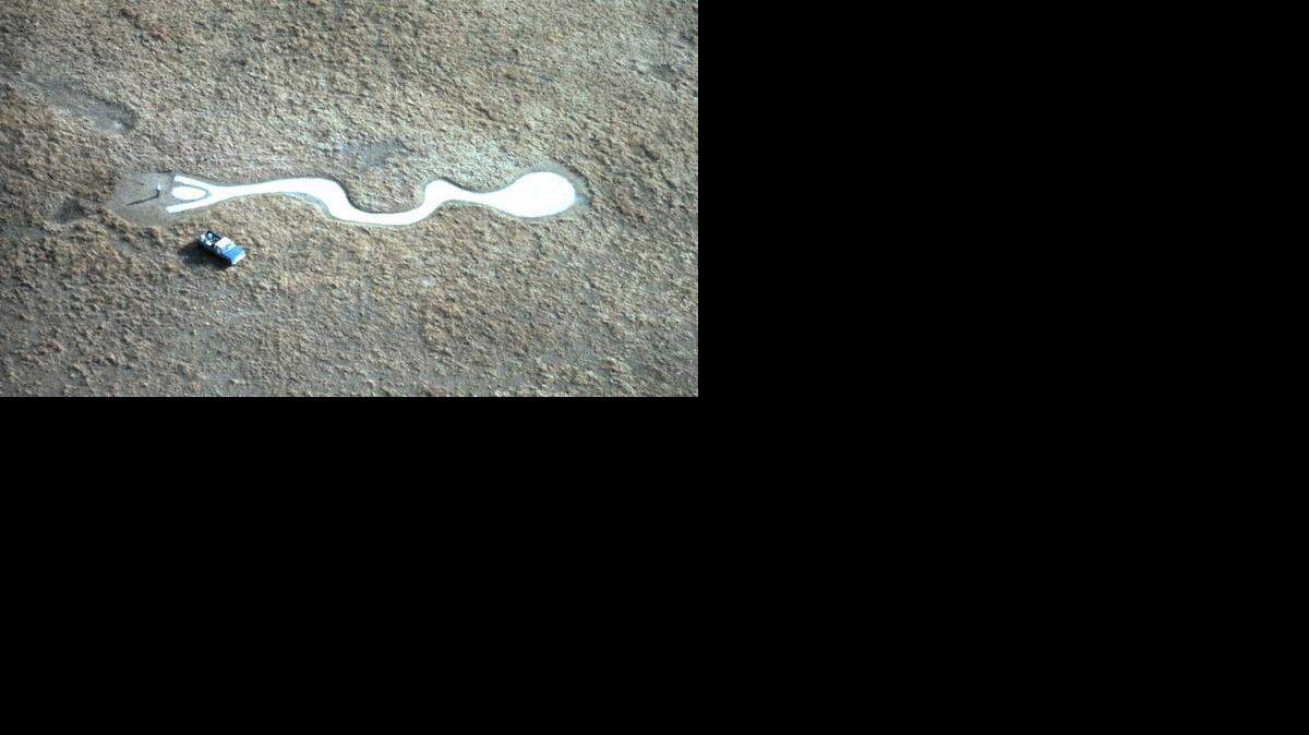 
Ancestors of the Wichita tribe cut this 160-foot-long image of a serpent into the sod of Rice County roughly 600 years ago. This photo was taken in the 1980s when an archaeologist poured biodegradable lime into the cut to highlight the shape.
