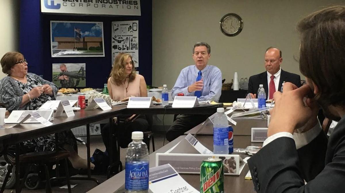 Gov. Sam Brownback and other Topeka officials visited Center Industries in Wichita Wednesday for the third meeting of a group called the Governor’s Social Services Program Council. Center Industries is a Wichita manufacturing industry that employs people with disabilities.