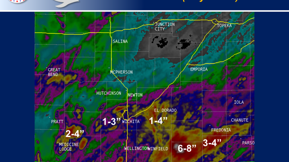 How much rain fell the past couple of days? Radar suggests 8 inches