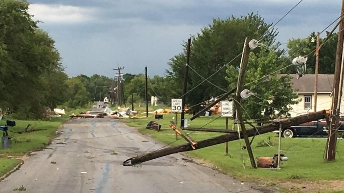 Damage is seen in Eureka on Wednesday after storms rolled through the area (Aug. 16, 2017).