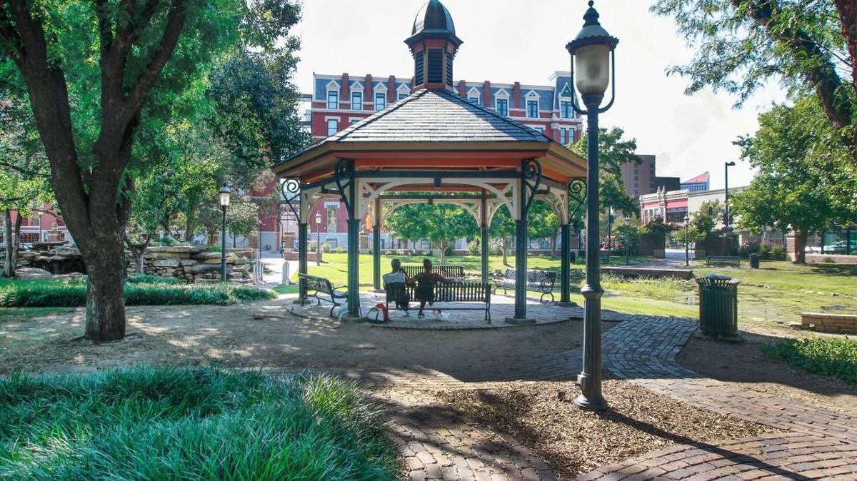 The gazebo at Naftzger Park will be moved to O.J. Watson Park as Naftzger Park is redesigned.
