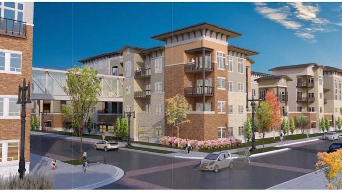 Uptown Landing will include 188 high-end apartments and 18,000 square feet of office and retail space on East Douglas at Rutan in College Hill.