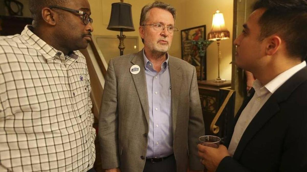 Lynn Rogers, center, is one of several new Democrats joining the Legislature.