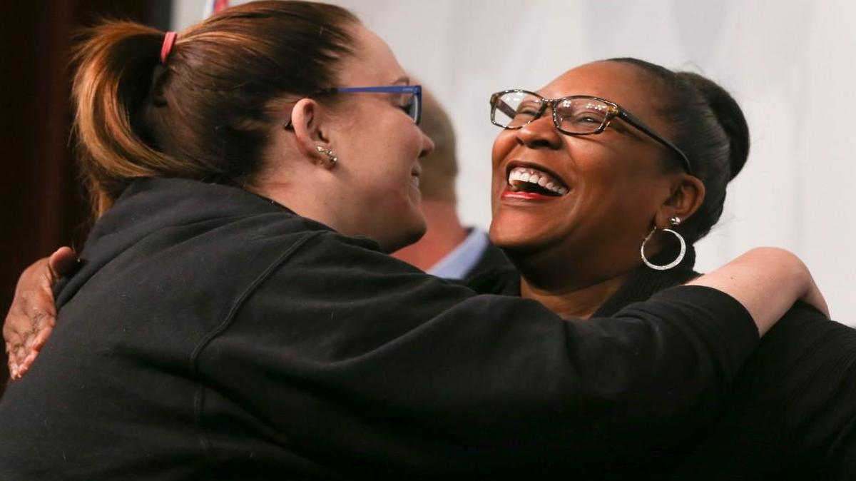 Alicia Thompson, right, began as Wichita schools superintendent this summer and will welcome about 50,000 students into schools Wednesday.