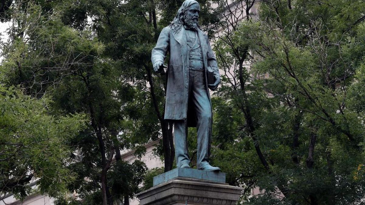 A statue of Albert Pike, a brigadier-general in the Confederate Army, stands in Northwest Washington, D.C.